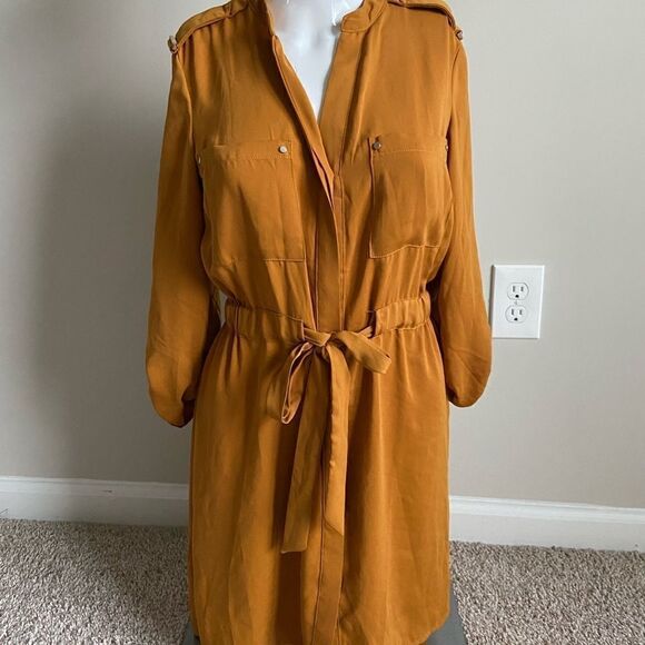 Dynamite Mustard Yellow Work Dress - Picture 1 of 6